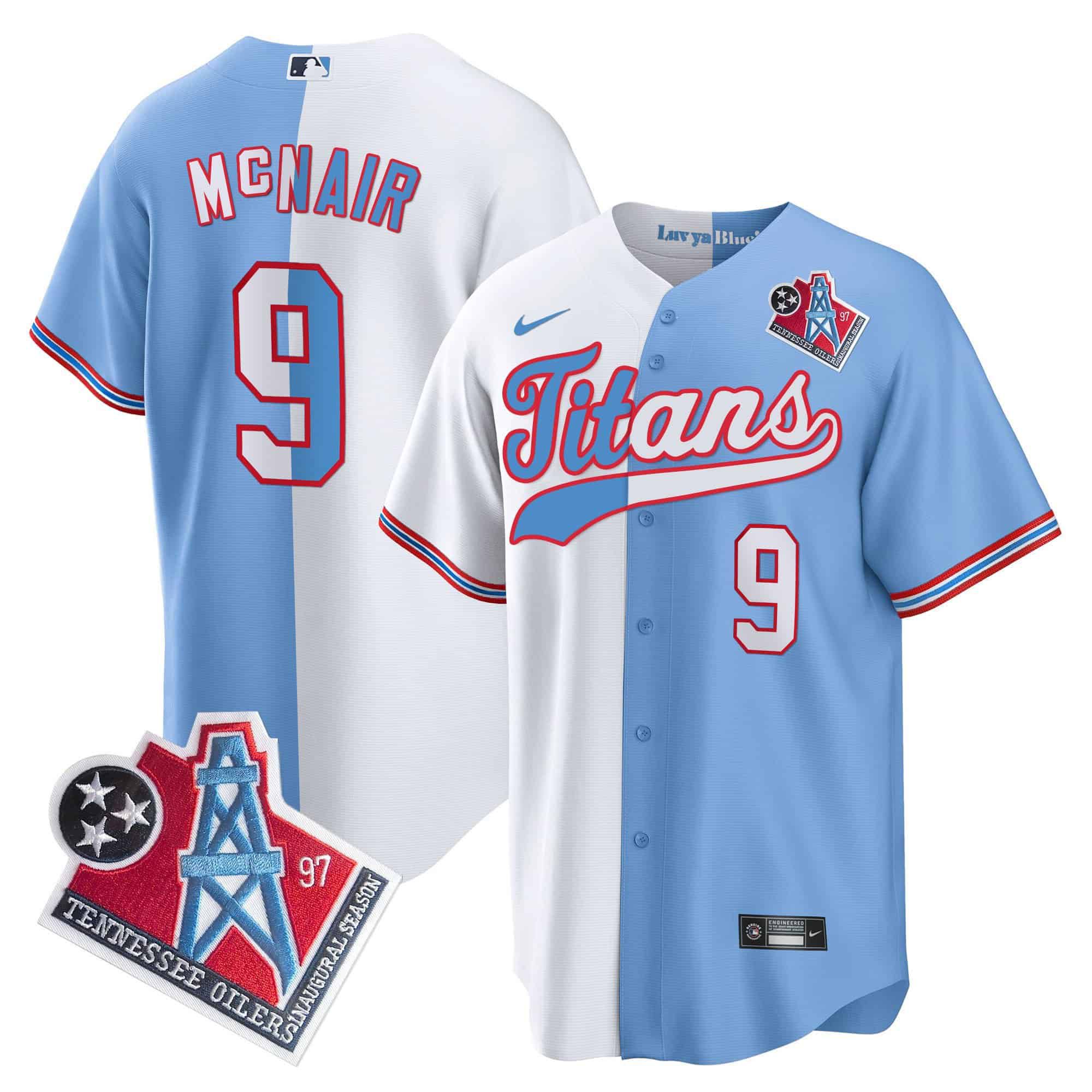 Men Tennessee Titans #9 Mcnair Light Blue with white Nike 1997 Throwback Limited Cool Base NFL Jersey->indianapolis colts->NFL Jersey